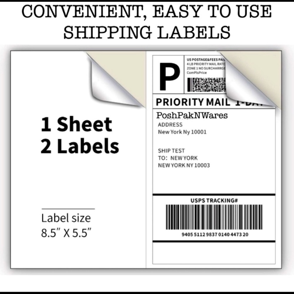 80 Blank Shipping Labels = 40 sheets Fixed price